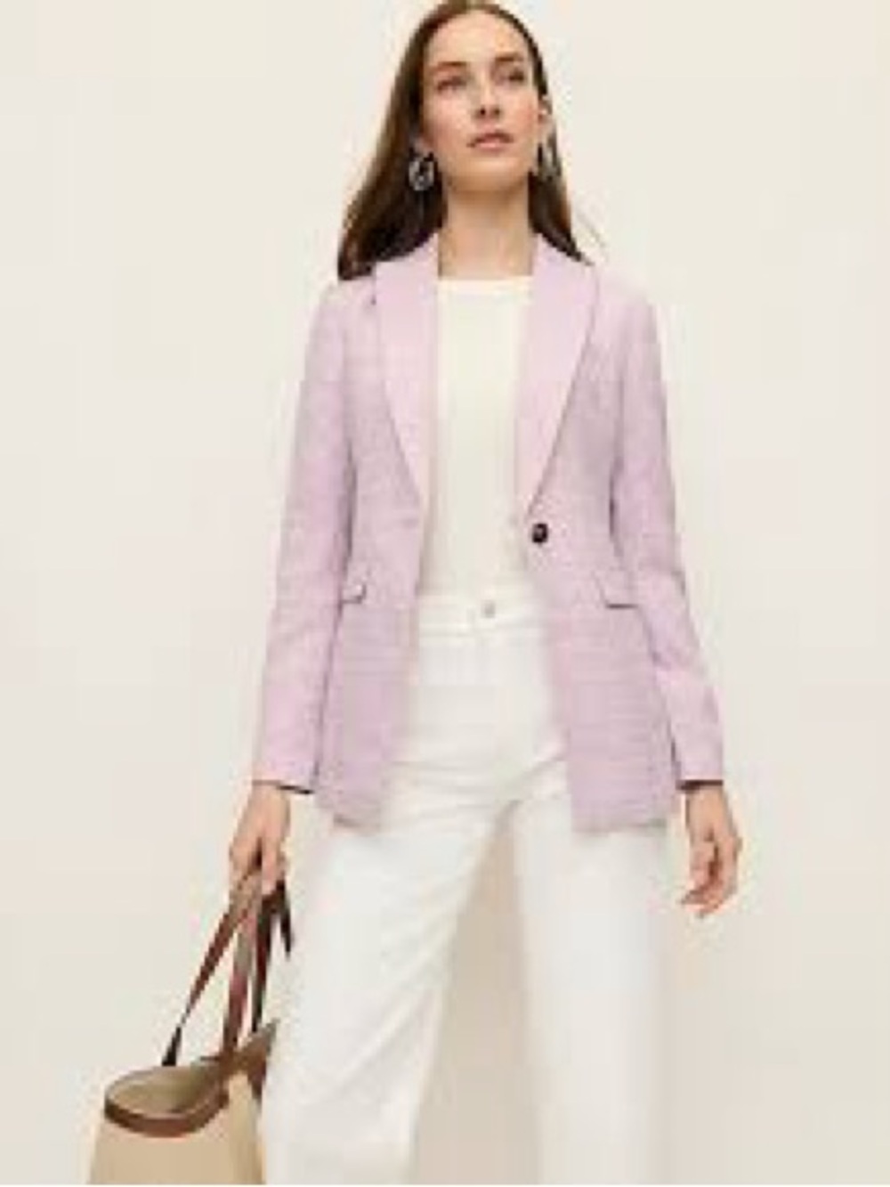 Ann Taylor Pastel Lilac Single-Button Blazer